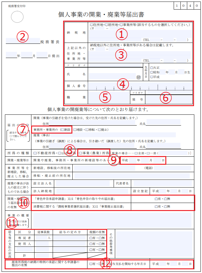 個人事業主 フリーランス 向け 開業届の書き方 Cloud Kessan フリーランス スモールビジネス経営者向けwebサイト